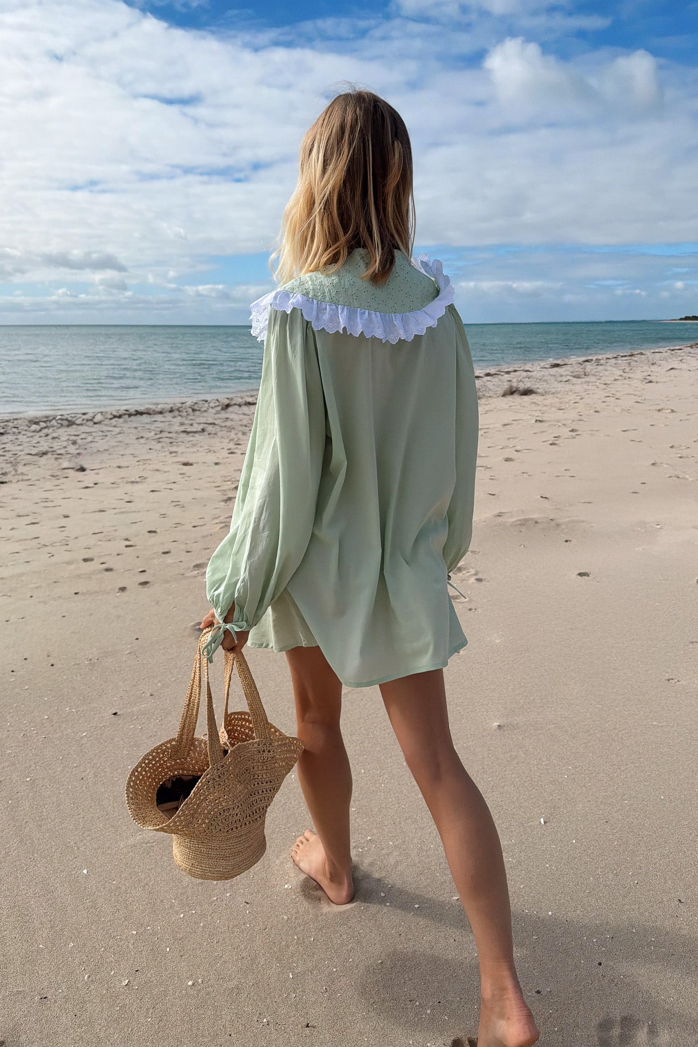 Harrie Mini Dress in Seafoam
