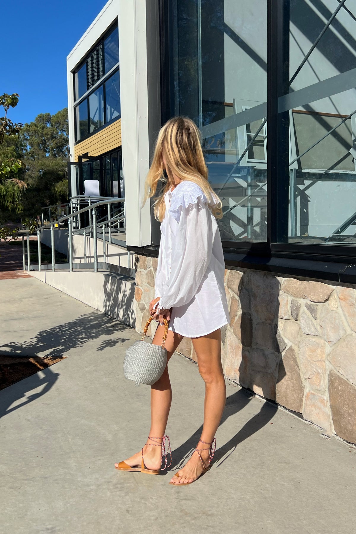 LANEWAY THE LABEL Harrie Mini Dress in Ivory — free download