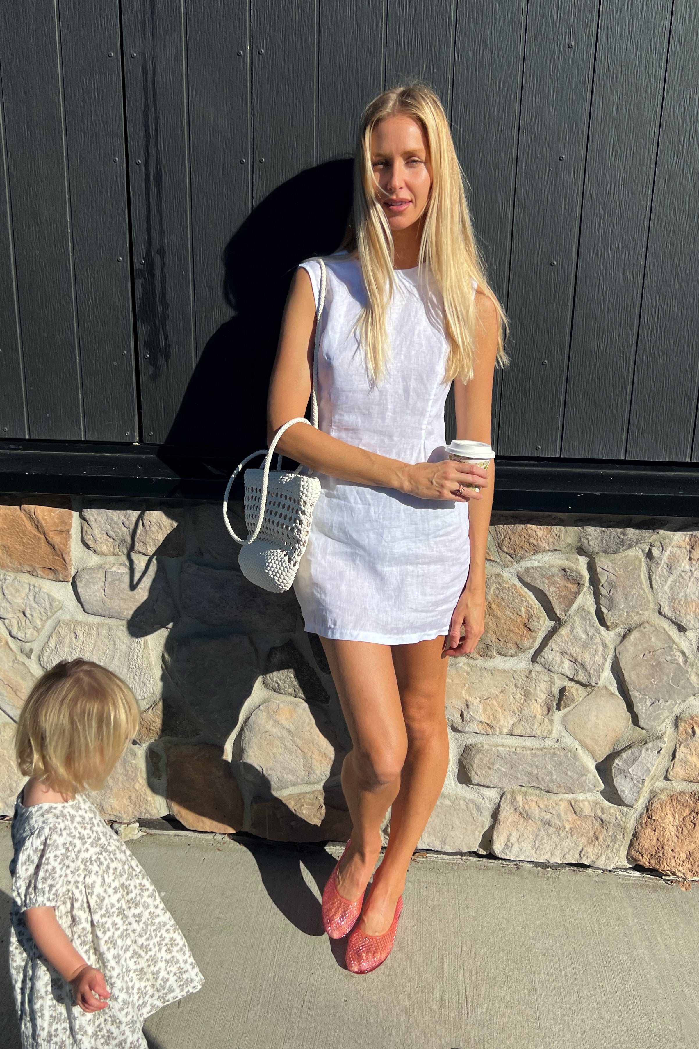 Classic Linen Shift Dress in Ivory