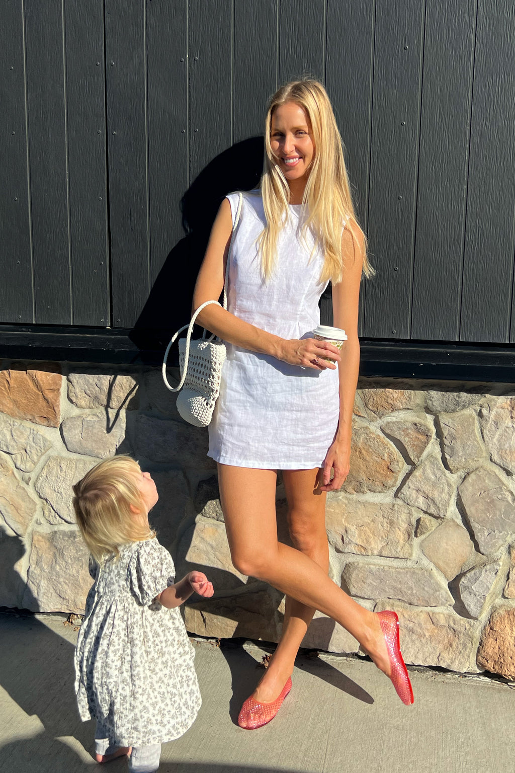 Classic Linen Shift Dress in Ivory