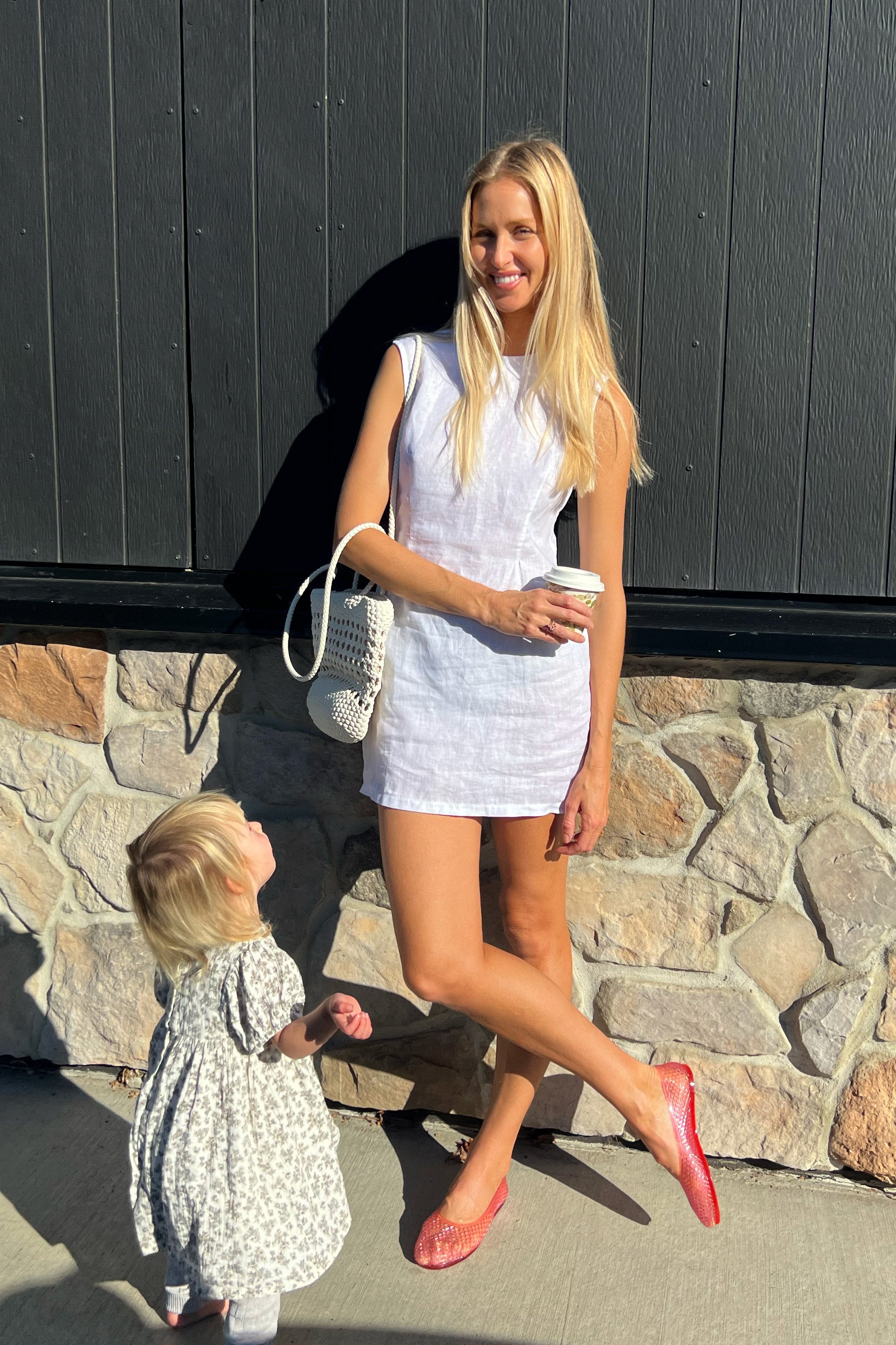 Classic Linen Shift Dress in Ivory