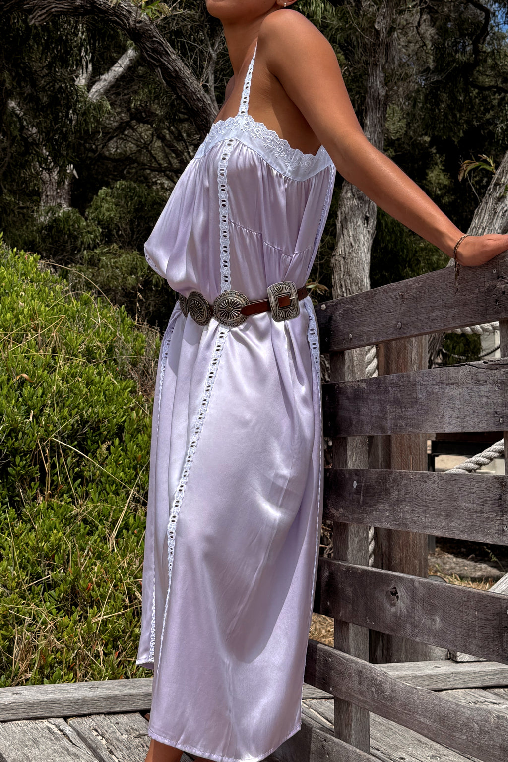 Silk Immy Gown in Lilac