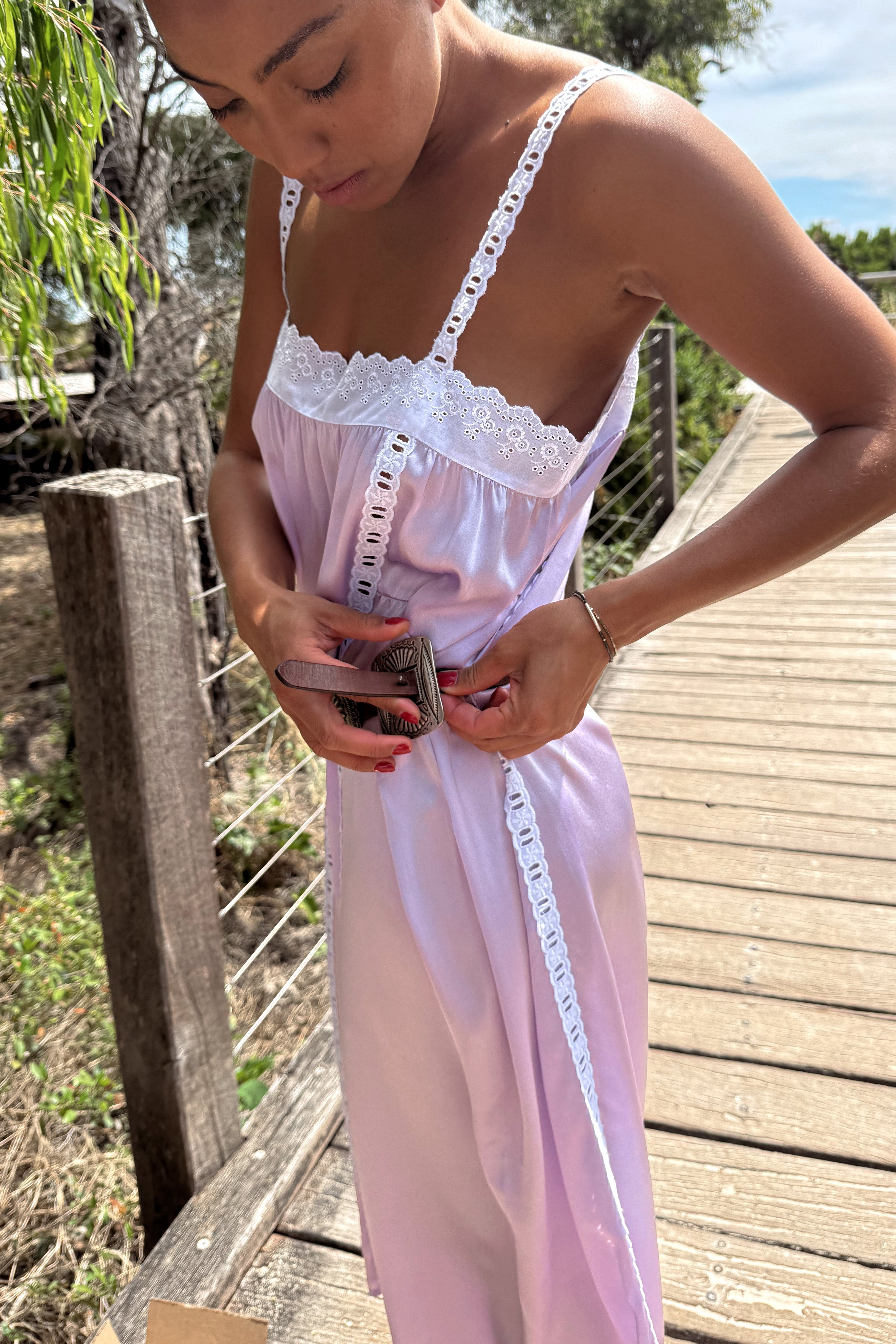 Silk Immy Gown in Lilac