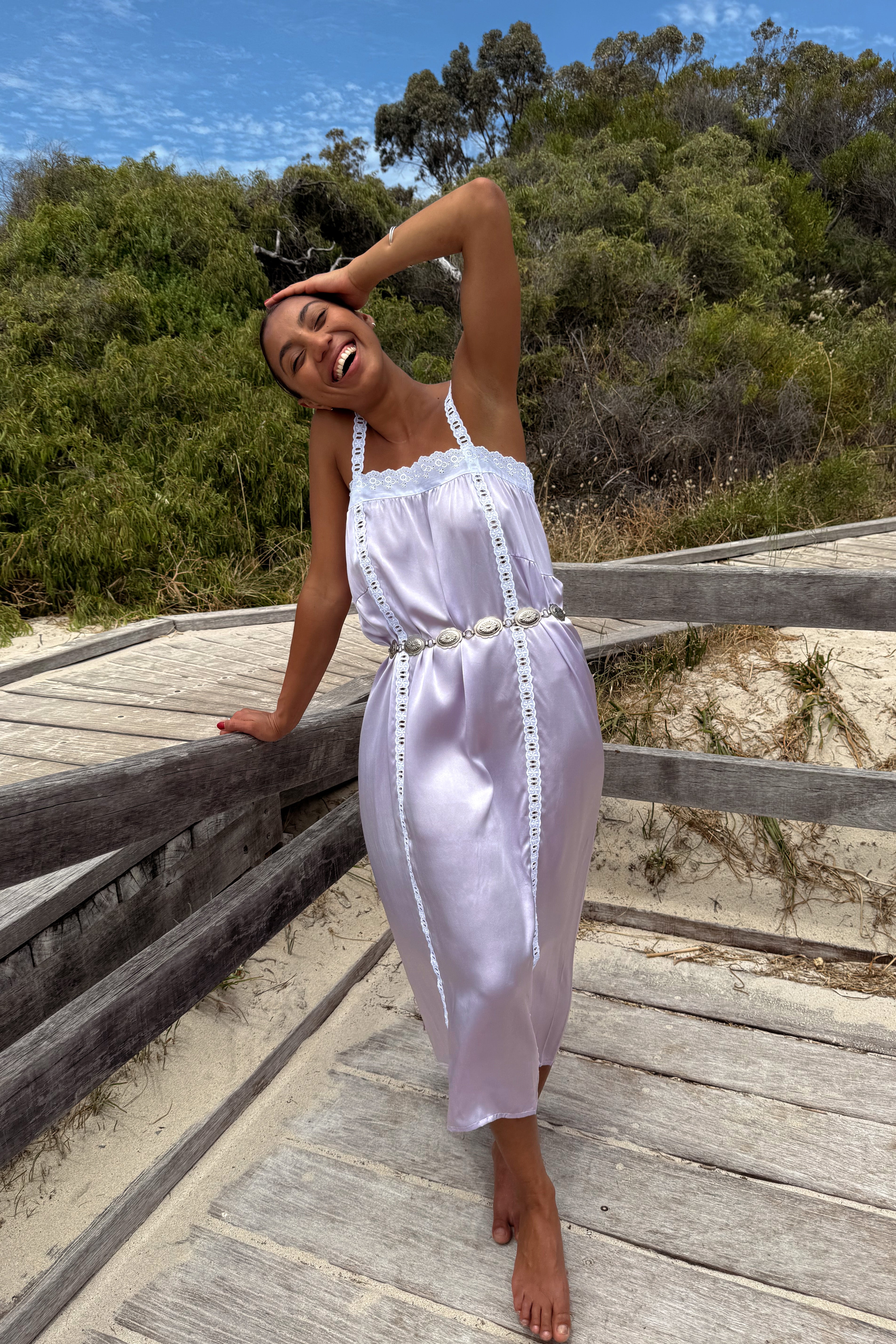 Silk Immy Gown in Lilac