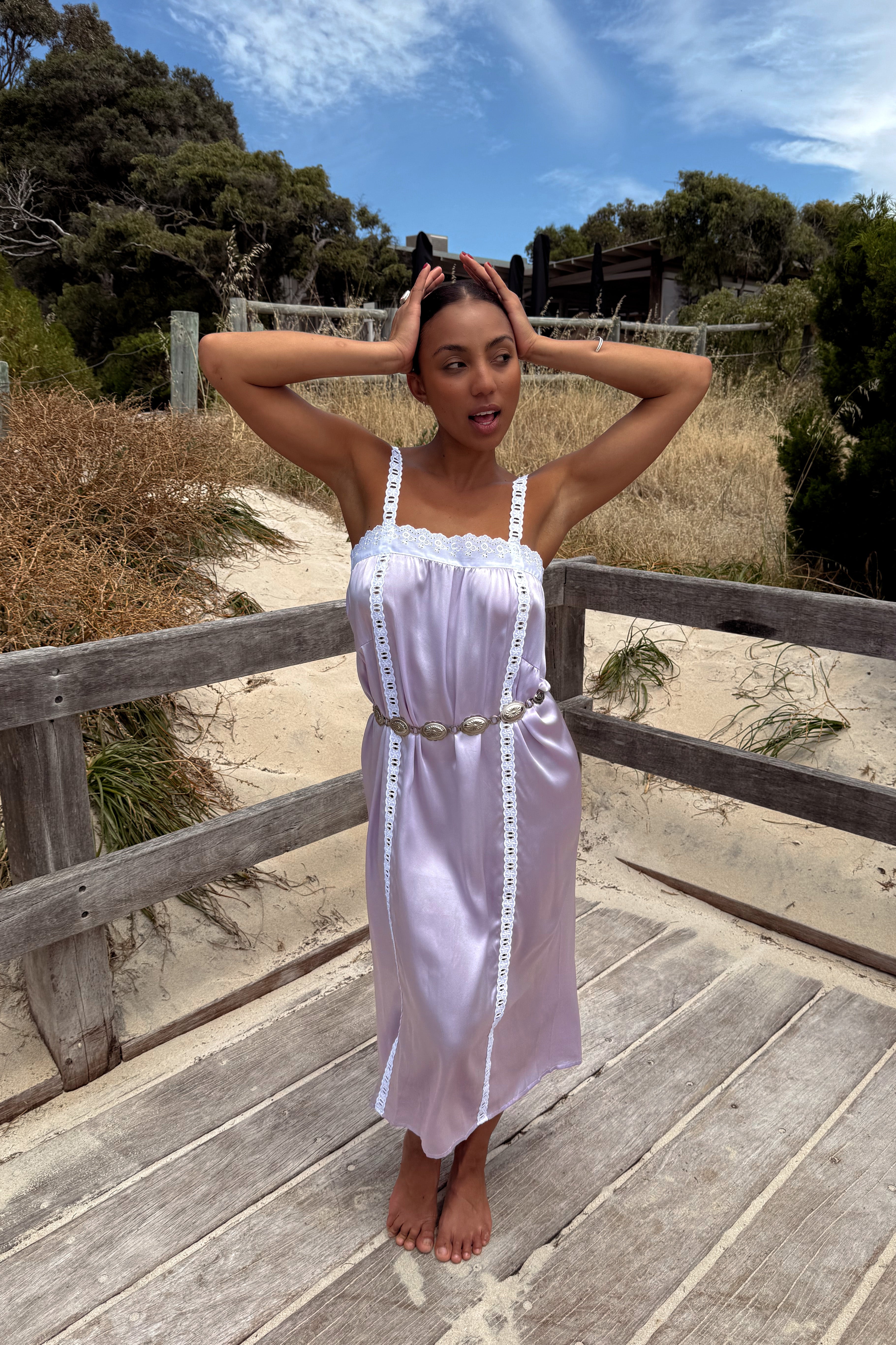 Silk Immy Gown in Lilac