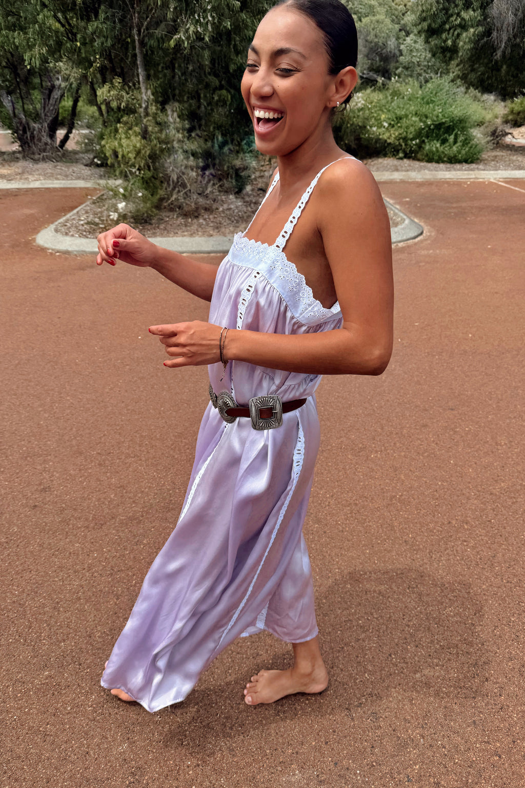 Silk Immy Gown in Lilac