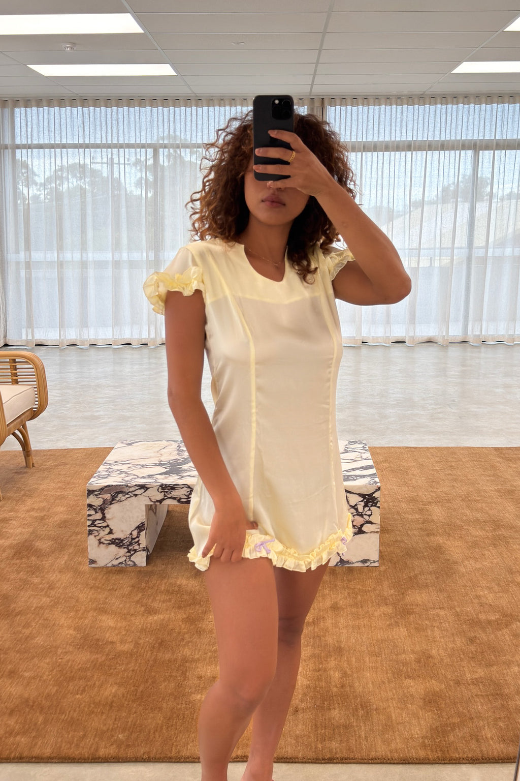 Lola Mini Dress in Butter