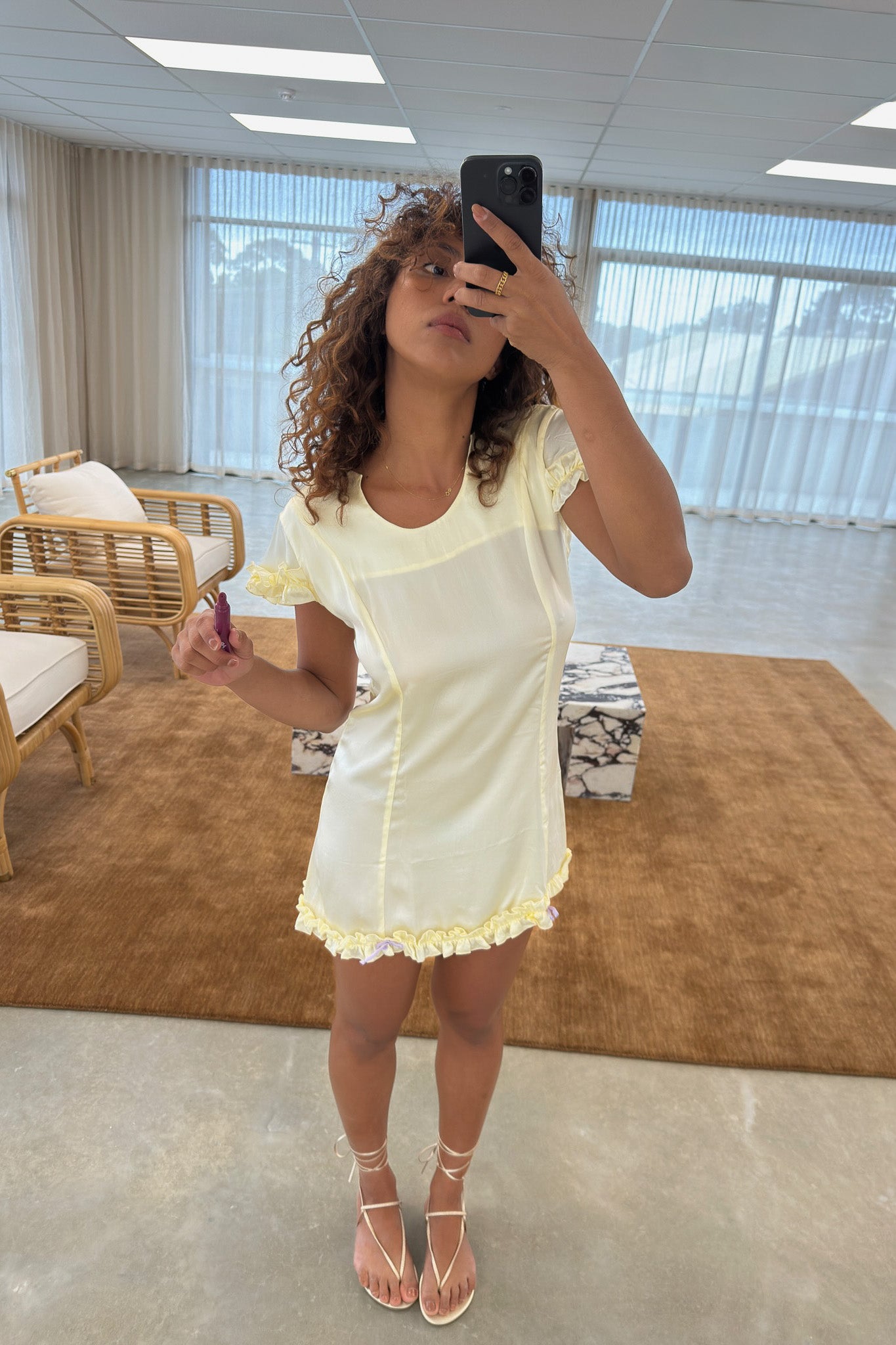 Lola Mini Dress in Butter