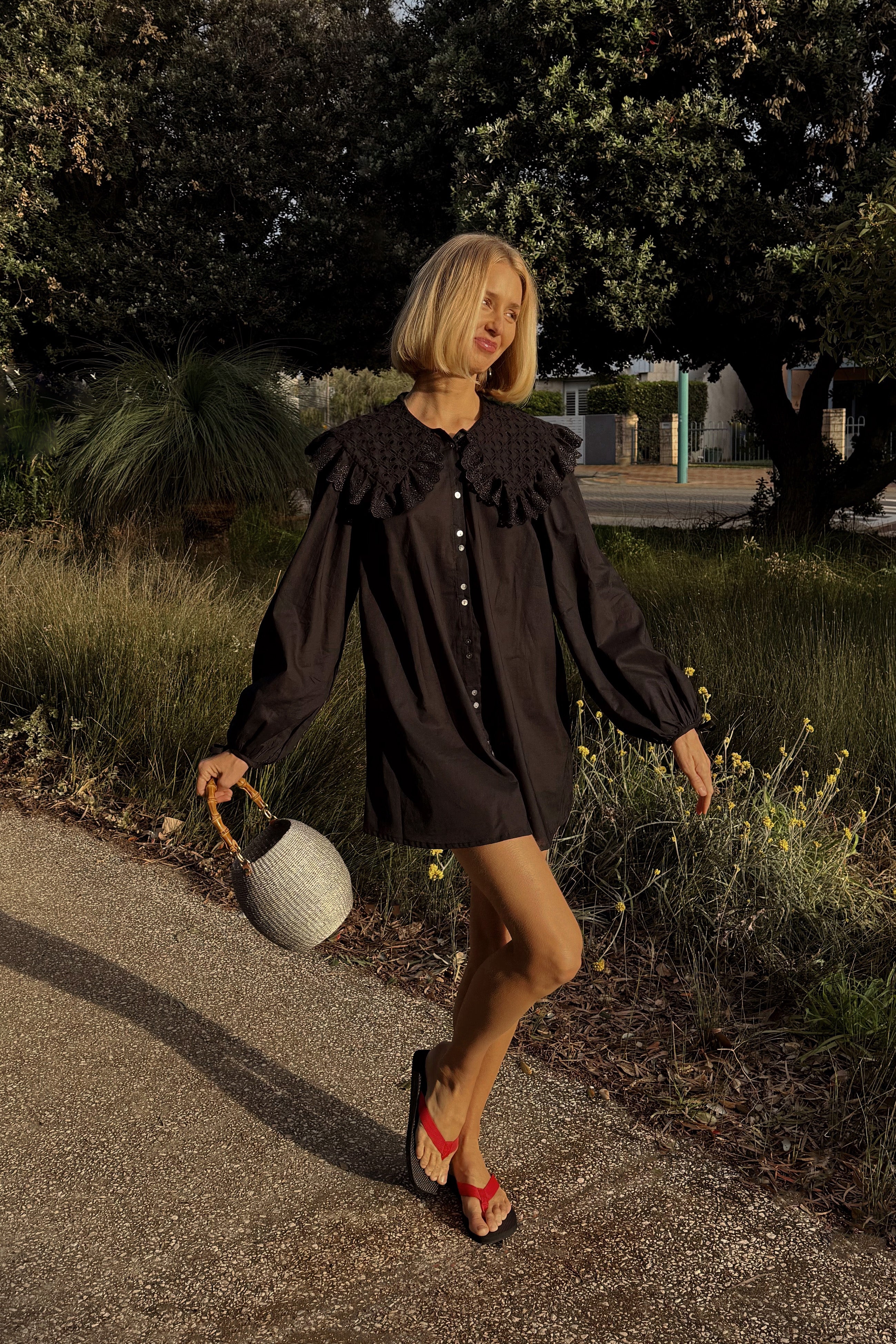 Harrie Mini Dress in Noir