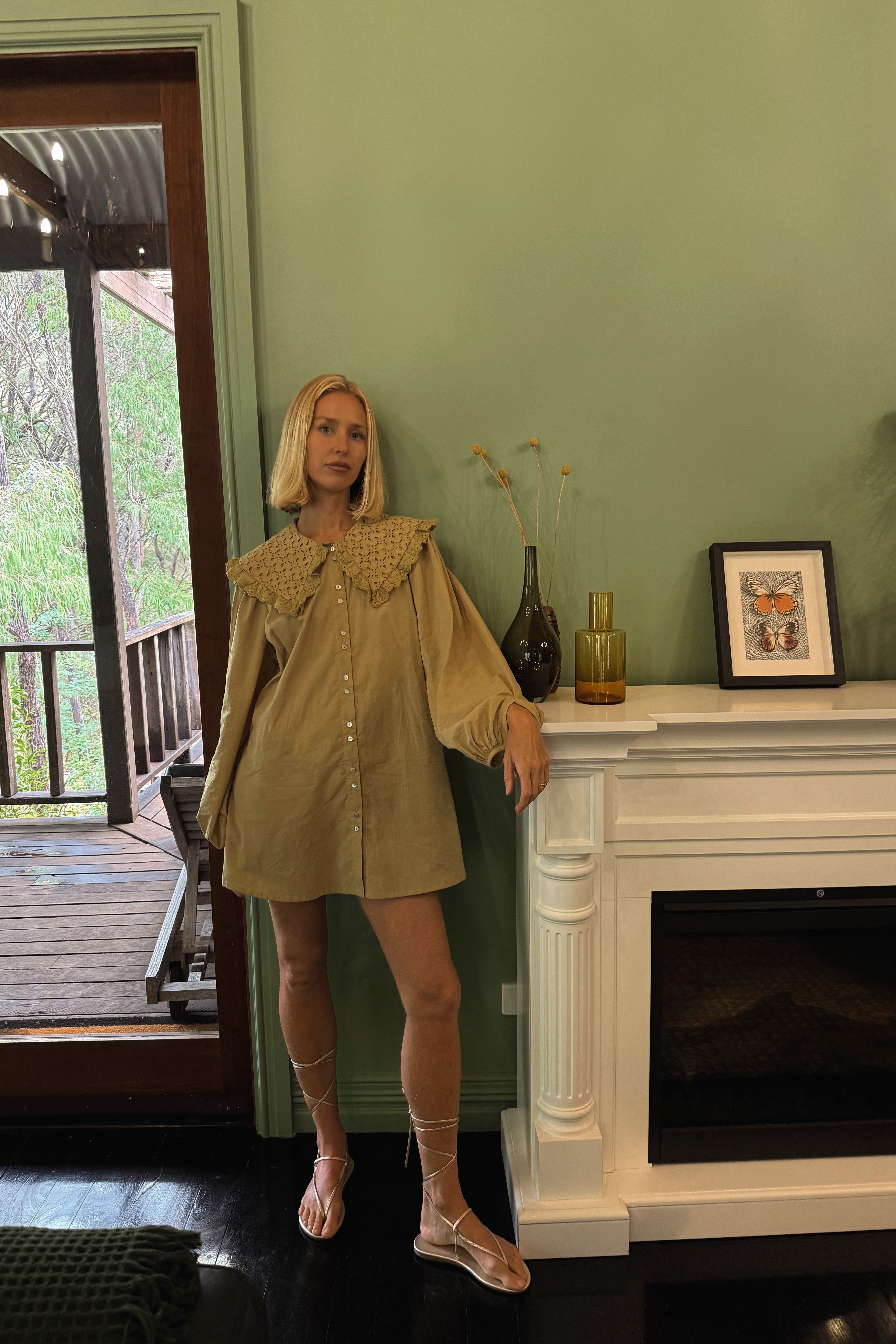 Harrie Mini Dress in Palm