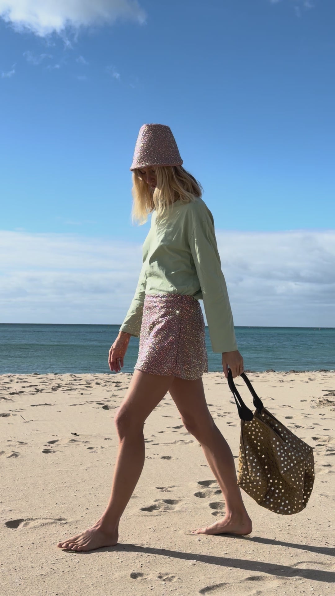Bea Long Sleeved Tee in Seafoam