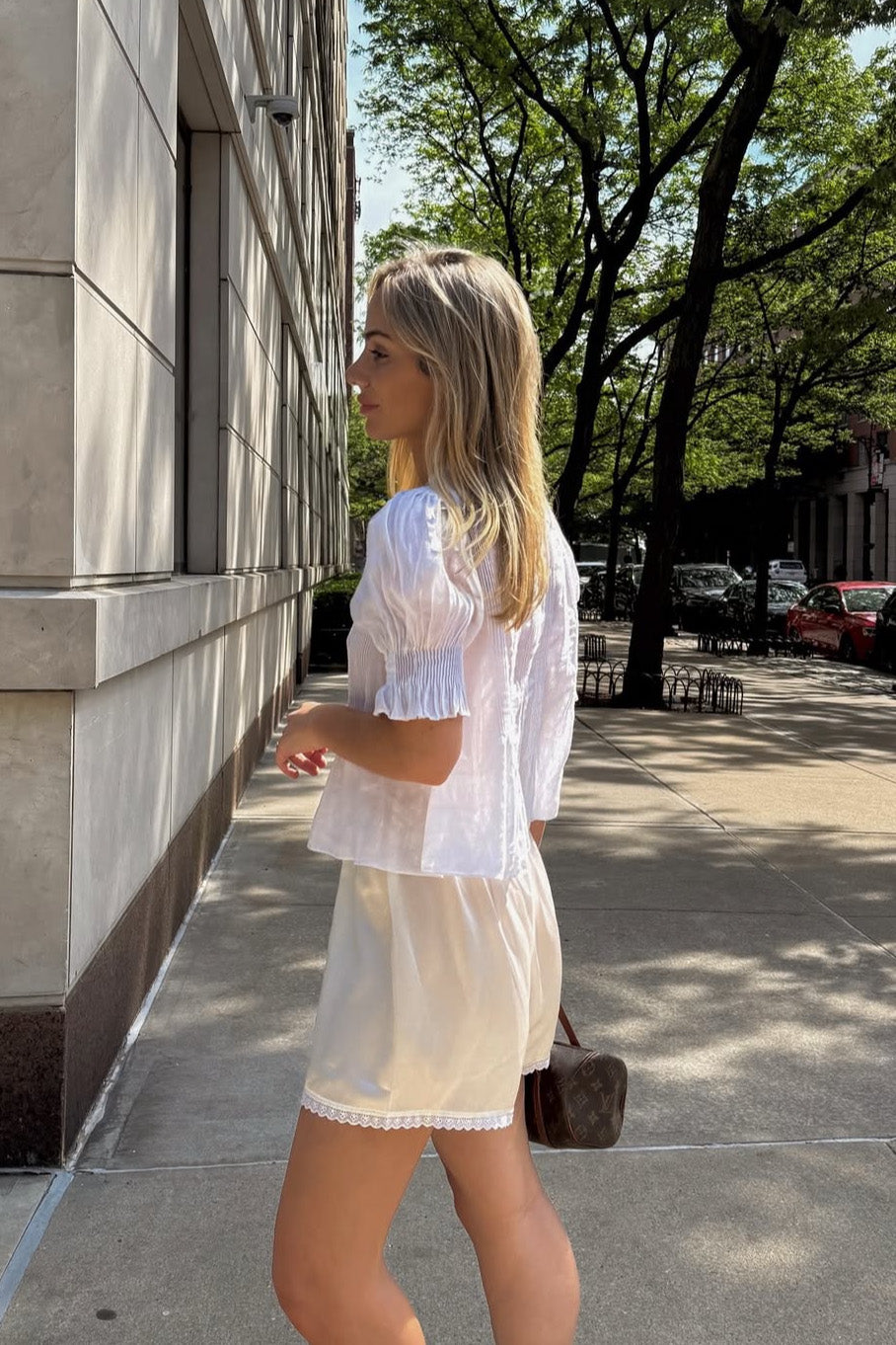 Delphine Short in Ivory Silk