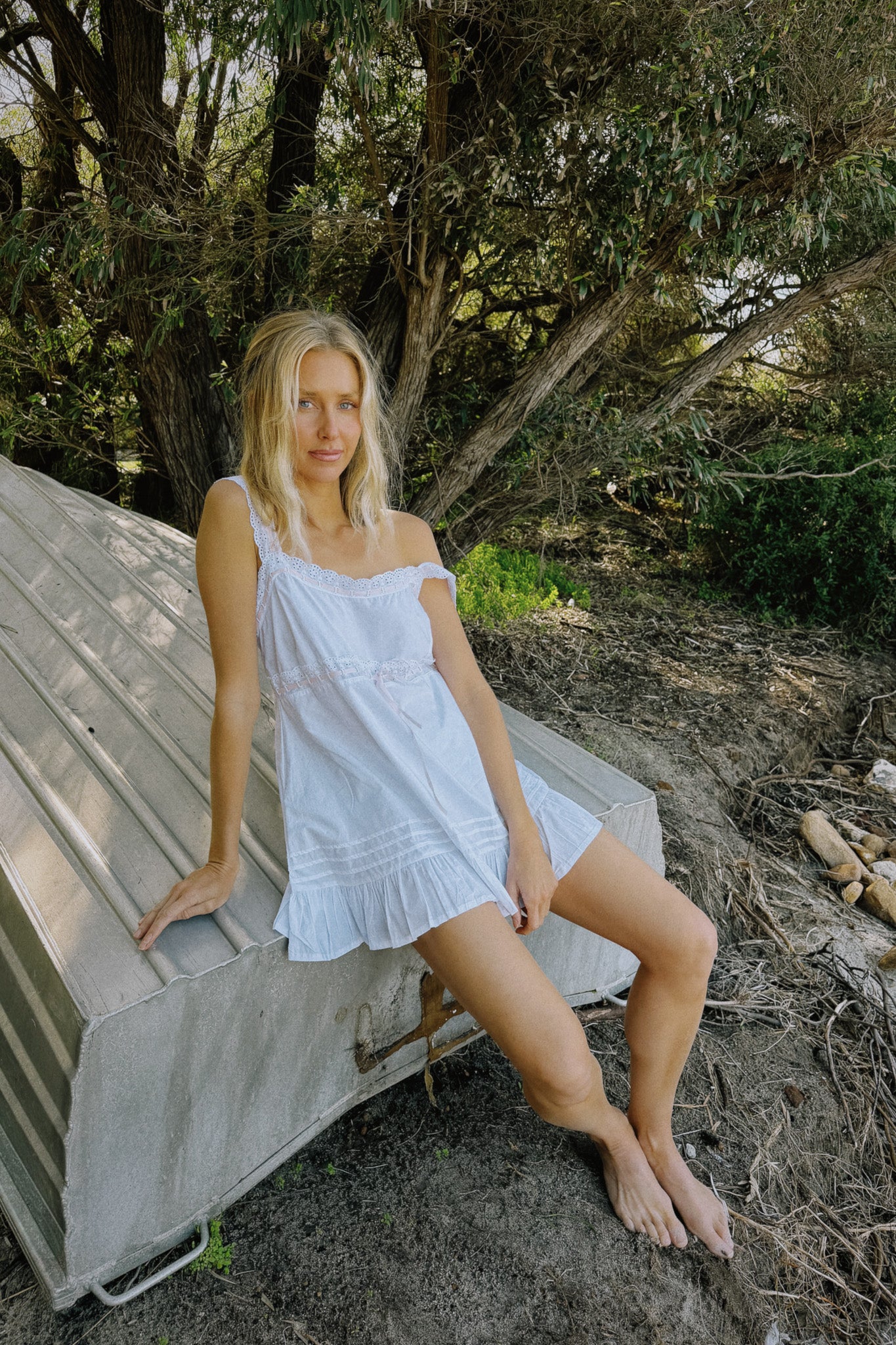 Rose Mini Dress in Ivory