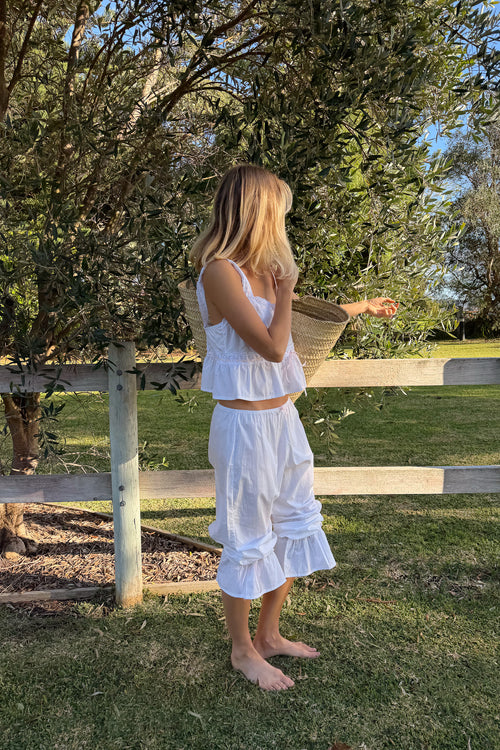 Rose Ribbon Pant in Ivory