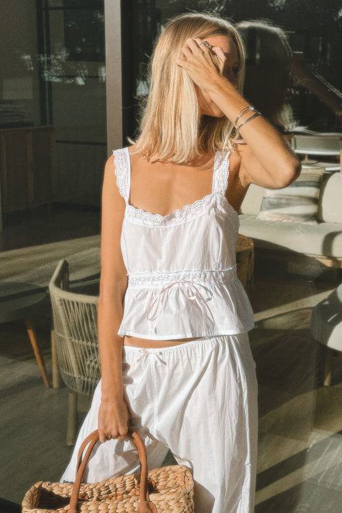 Rose Ribbon Cami in Ivory