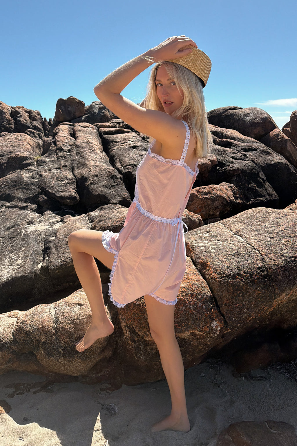 Rue Romper in Apricot