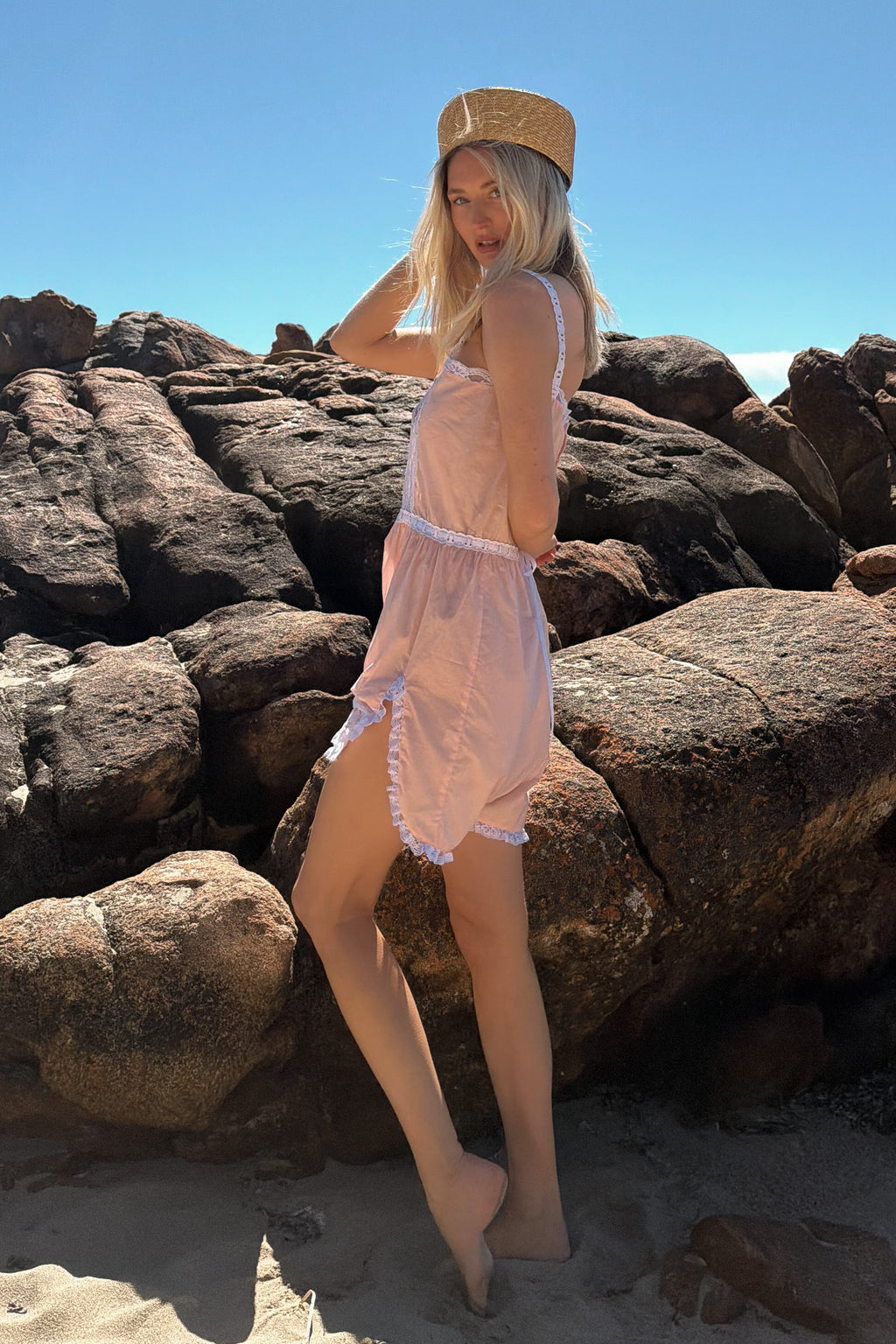 Rue Romper in Apricot