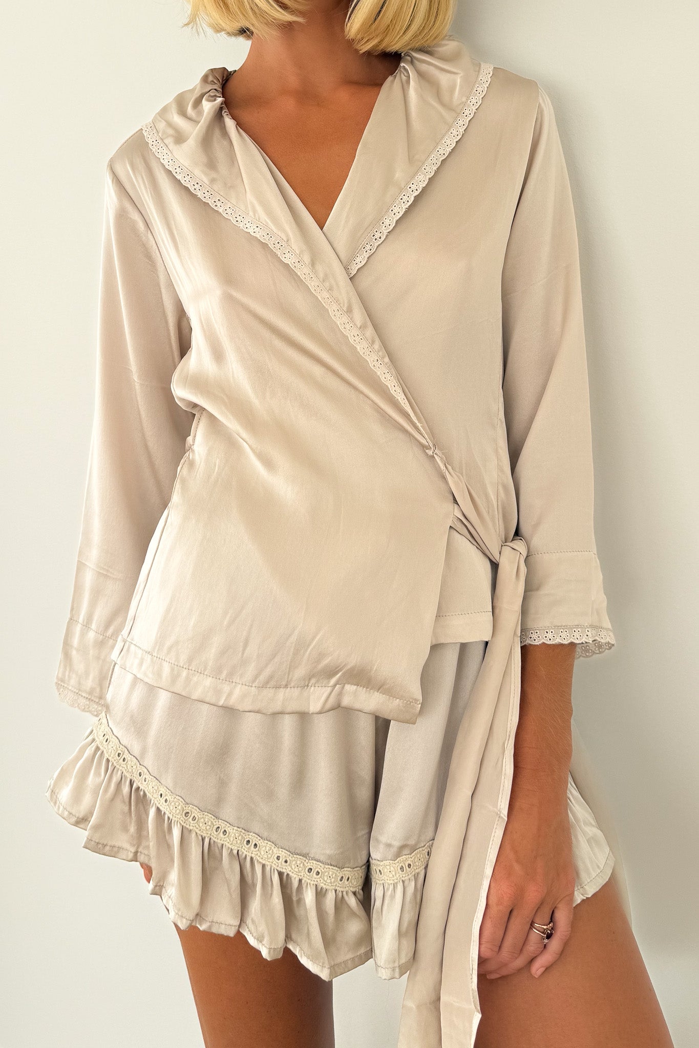 Silk Georgiana Short in Champagne