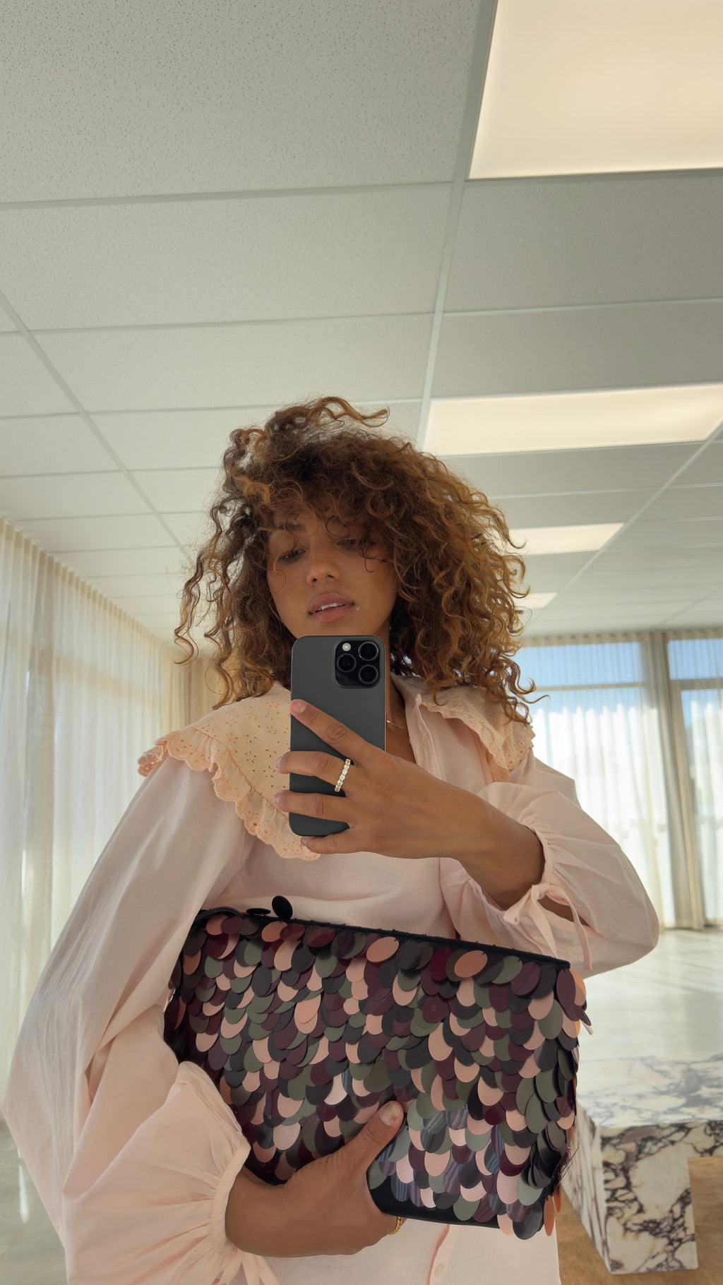 Harrie Mini Dress in Peach