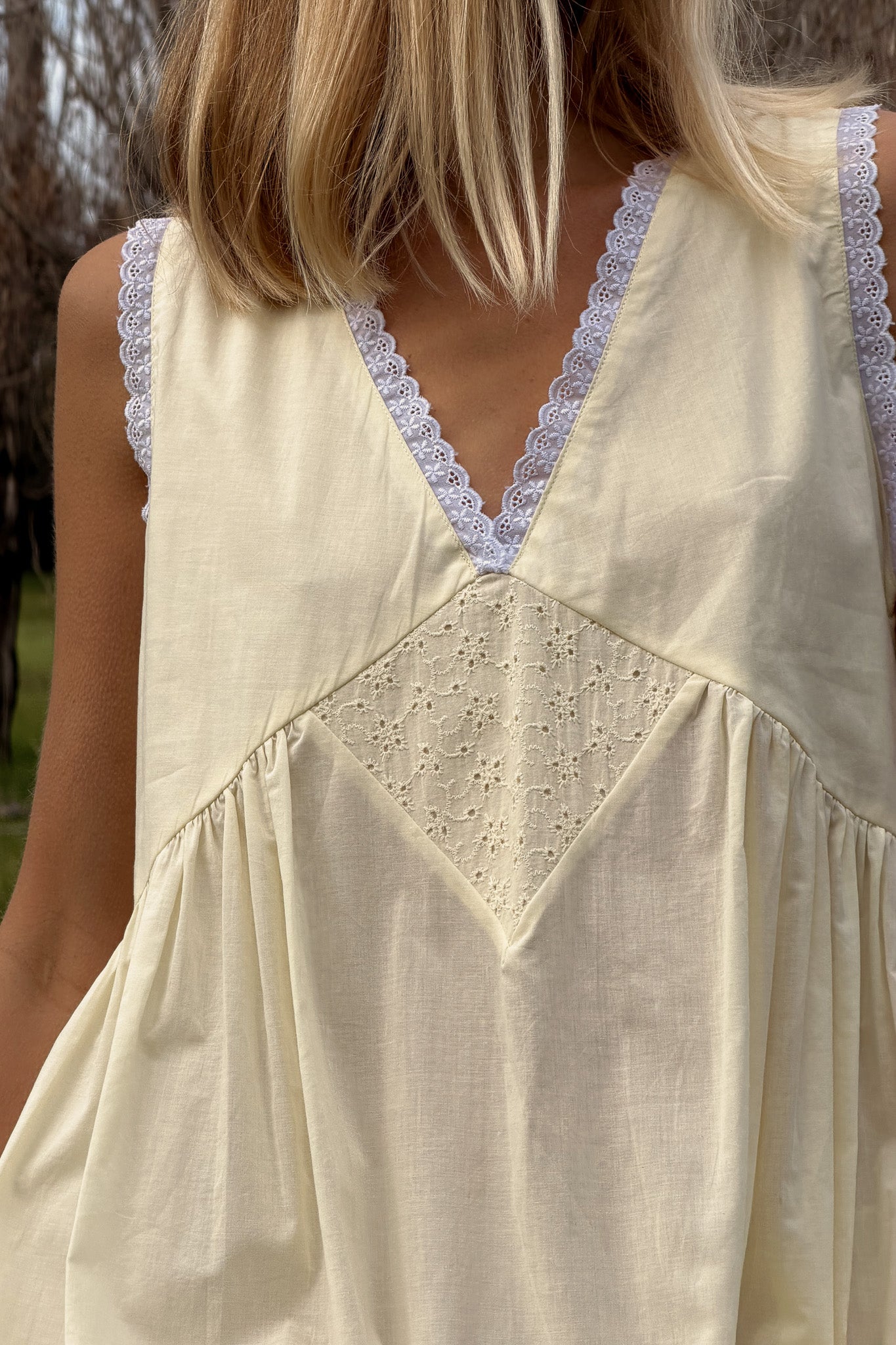 Vintage Gown in Butter with Ivory Lace Dusting