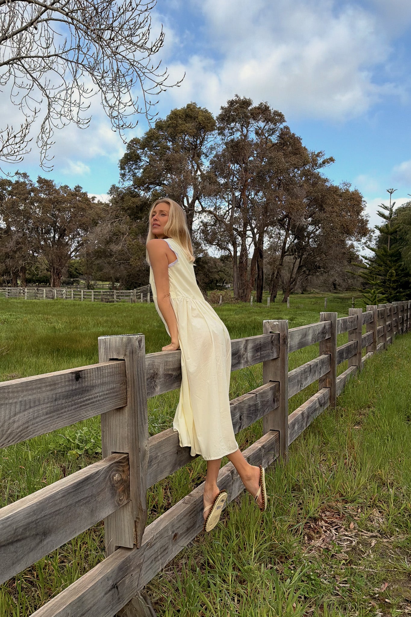 Vintage Gown in Butter with Ivory Lace Dusting