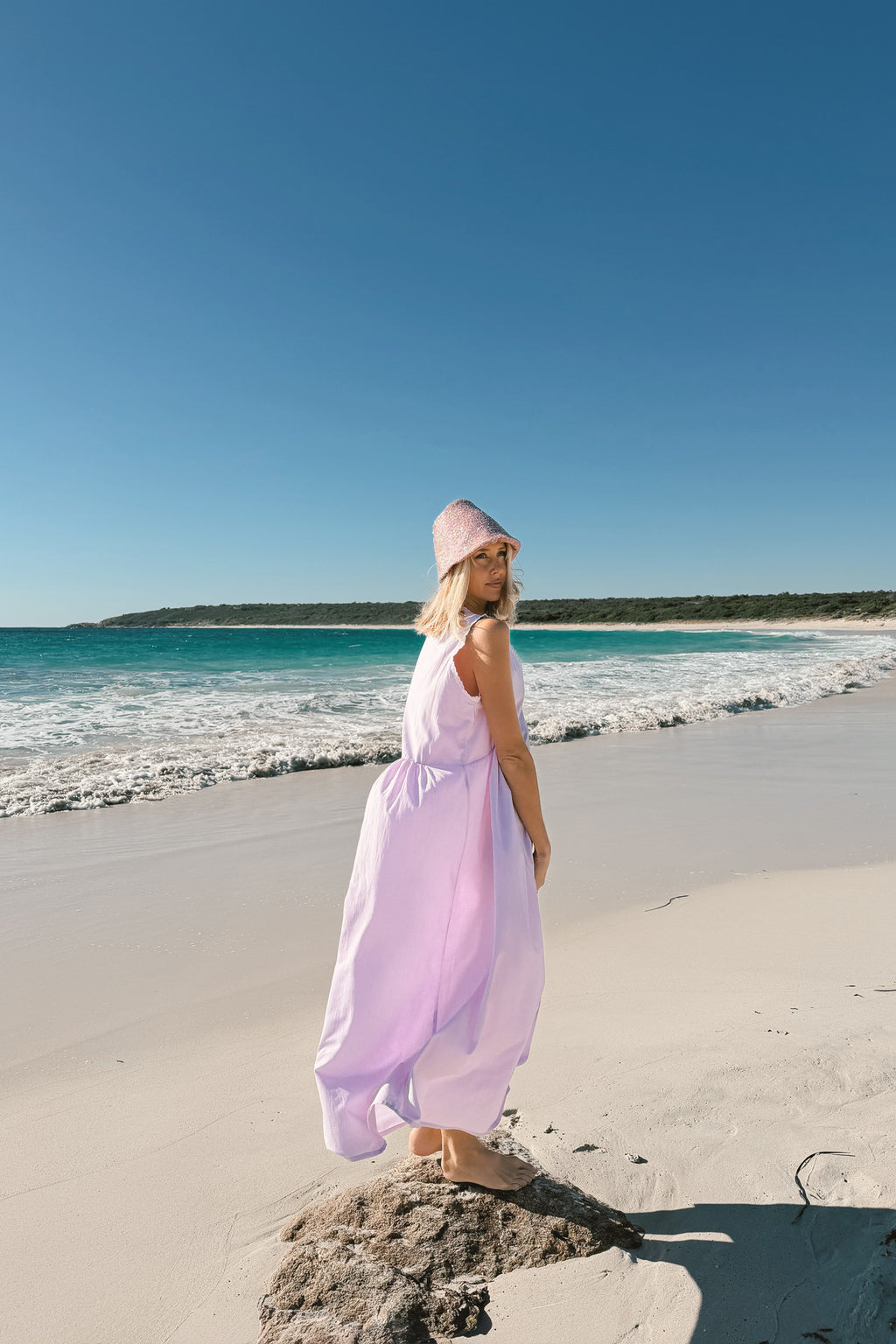 Vintage Cotton Gown in Dusty Lilac