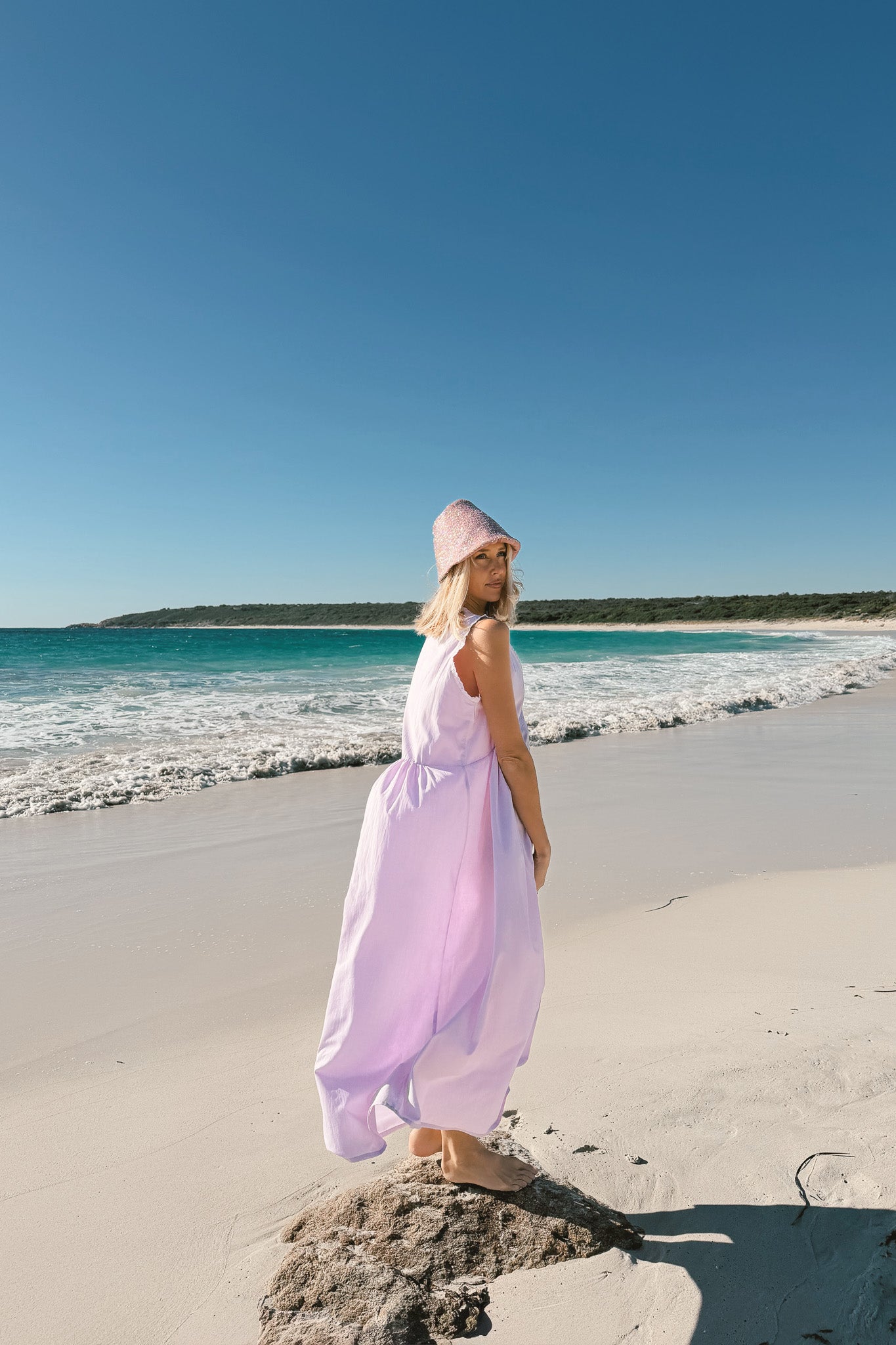 Vintage Cotton Gown in Dusty Lilac