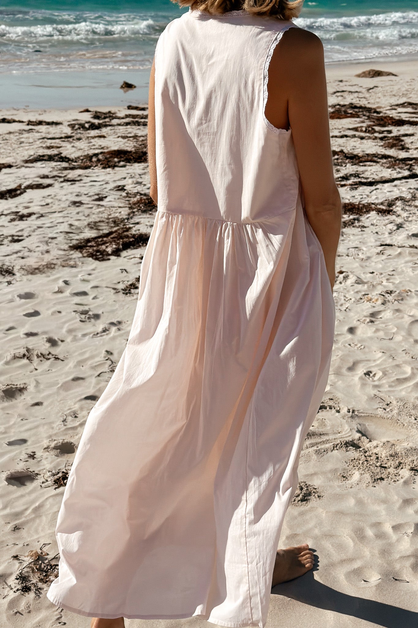 Vintage Cotton Gown in Peach